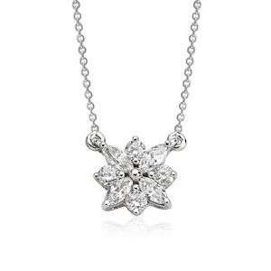 Marquise & Round Brilliant Diamond Necklace