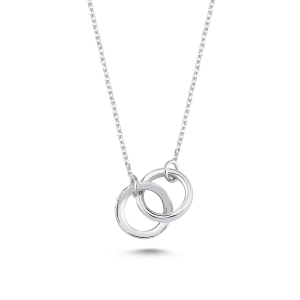 Double Ring Diamond Necklace