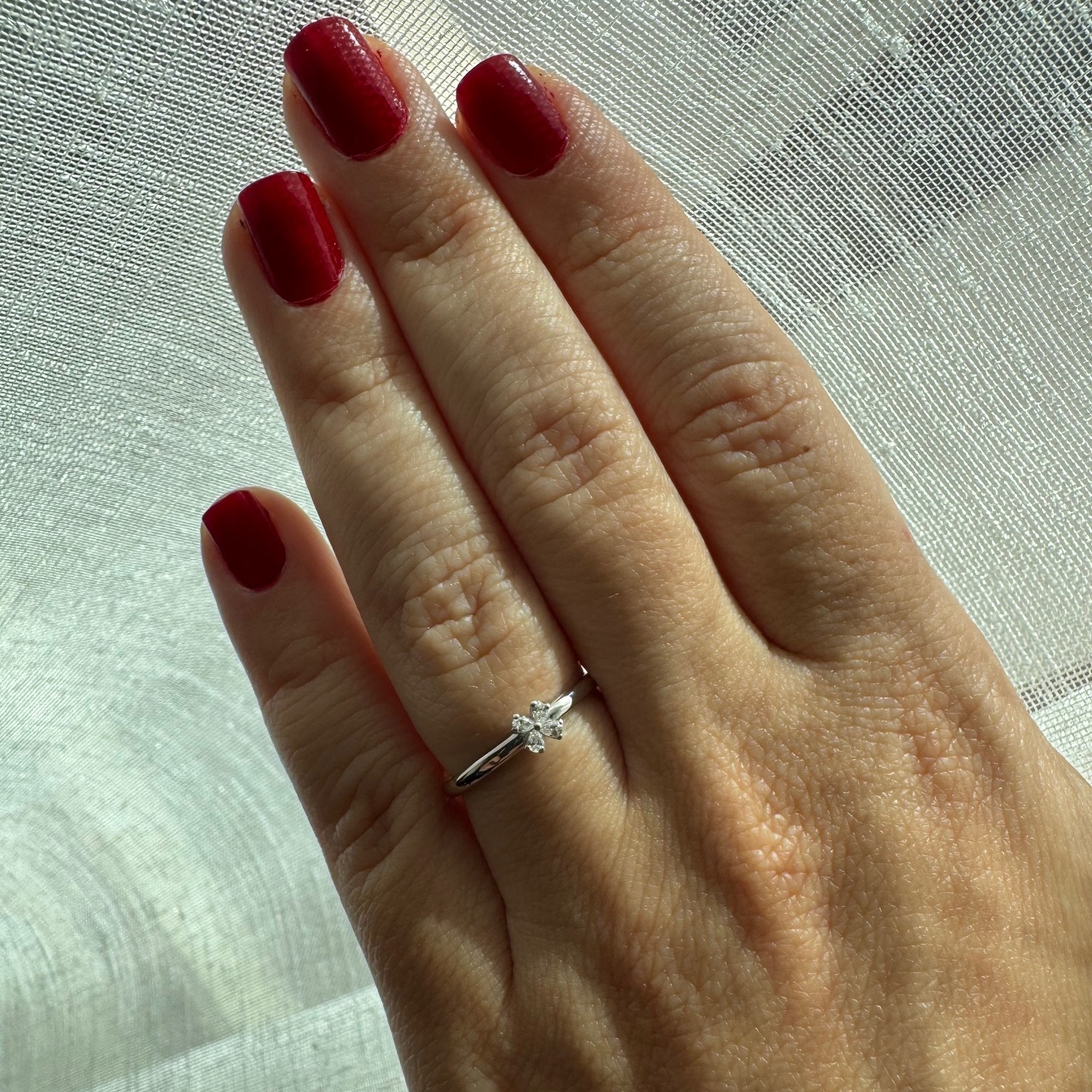 Pear Cut Diamonds Flower Ring