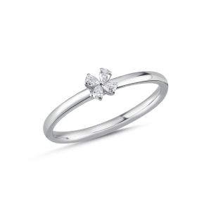 Pear Cut Diamonds Flower Ring