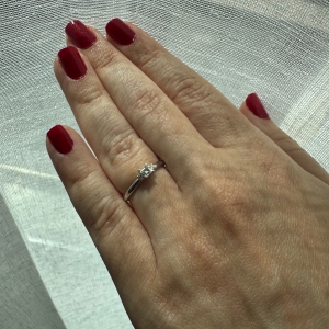 Square Baguette and Round Cut Diamond Ring